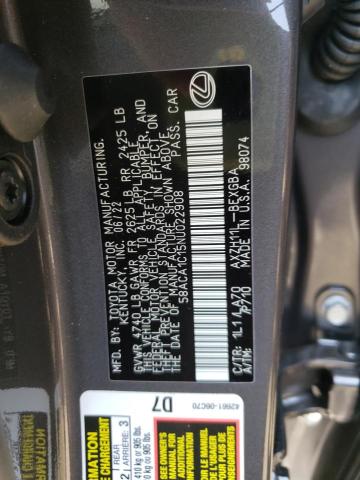 2022 LEXUS ES 300H BA 58ACA1C15NU022908