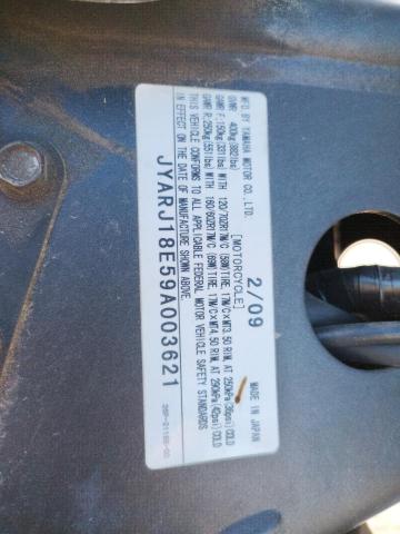 2009 YAMAHA FZ6 R JYARJ18E59A003621