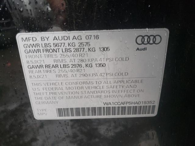 2017 AUDI SQ5 PREMIU WA1CCAFP5HA019352