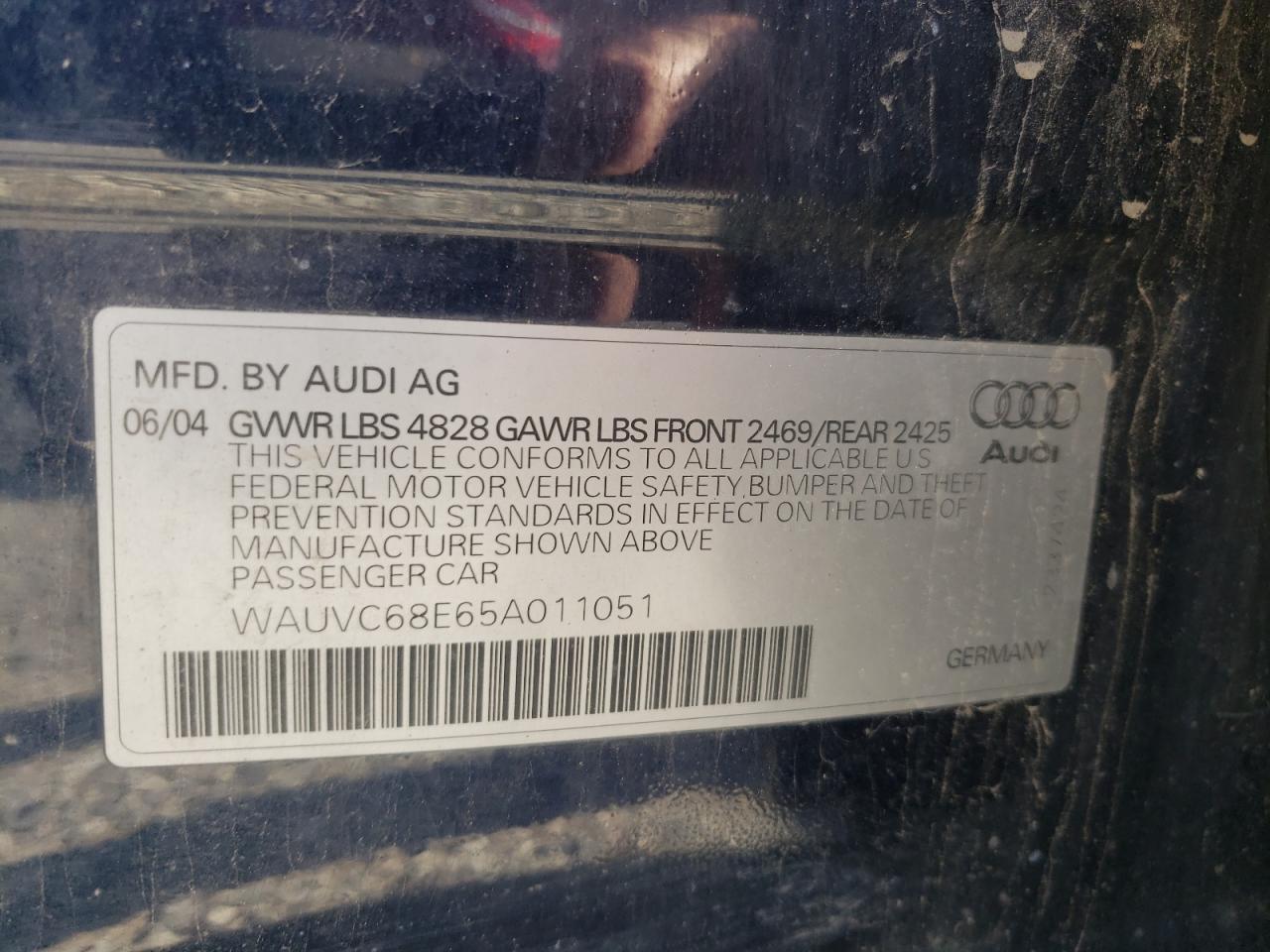 WAUVC68E65A011051 2005 Audi A4 1.8T Avant Quattro