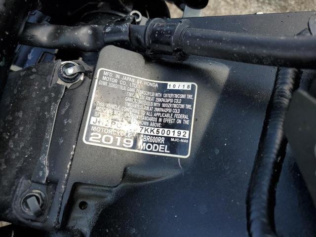 2019 HONDA CBR600 RA JH2PC40J7KK500192