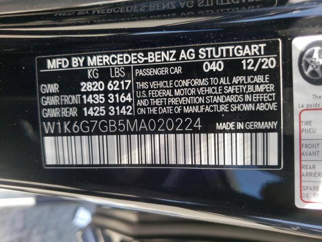 2021 MERCEDES-BENZ S 580 4MAT W1K6G7GB5MA020224