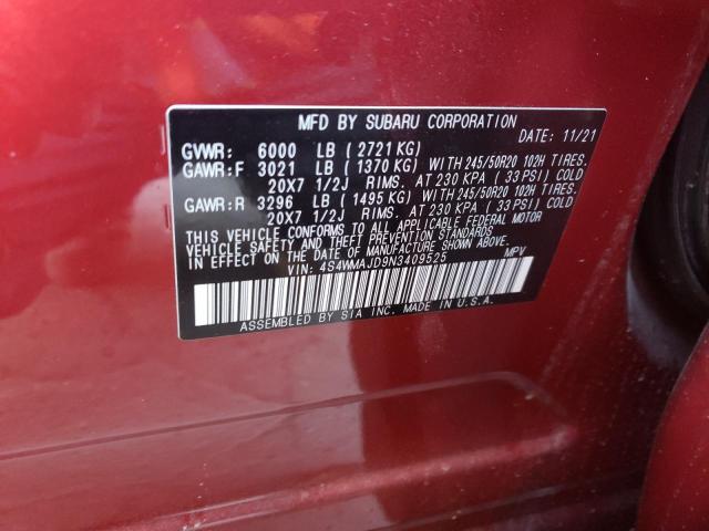 2022 SUBARU ASCENT ONY 4S4WMAJD9N3409525