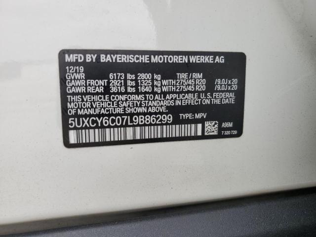 2020 BMW X6 XDRIVE4 5UXCY6C07L9B86299