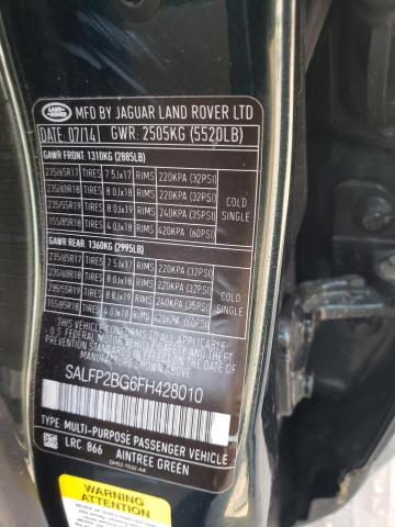 2015 LAND ROVER LR2 SE SALFP2BG6FH428010