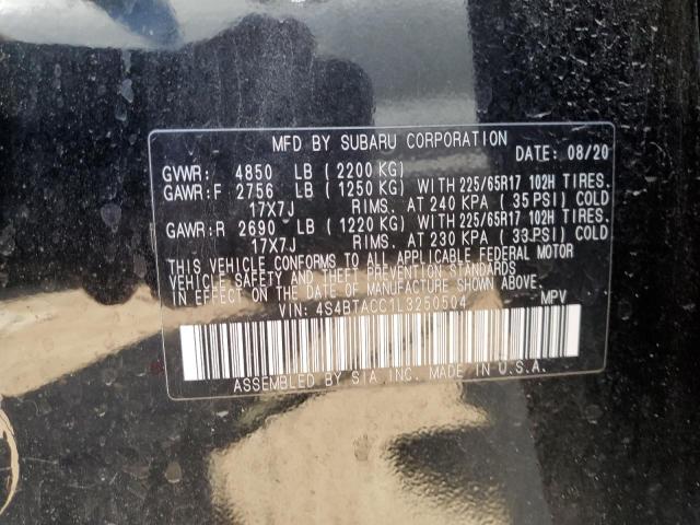 2020 SUBARU OUTBACK PR - 4S4BTACC1L3250504