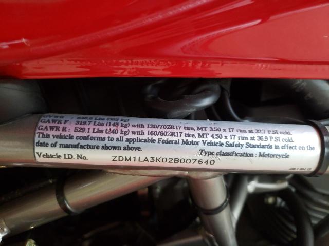 2002 DUCATI 750 SS ZDM1LA3K02B007640