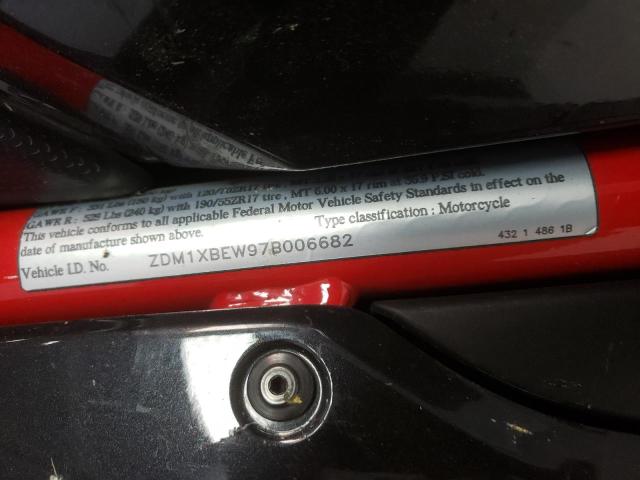 2007 DUCATI 1098 BASE ZDM1XBEW97B006682