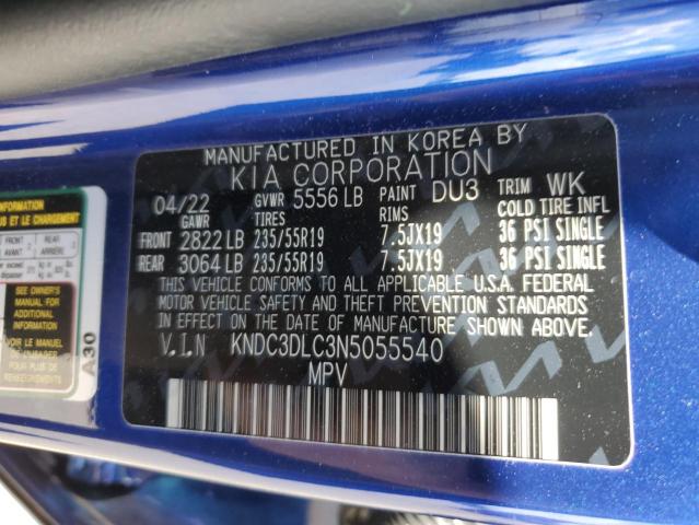 2022 KIA EV6 LIGHT KNDC3DLC3N5055540
