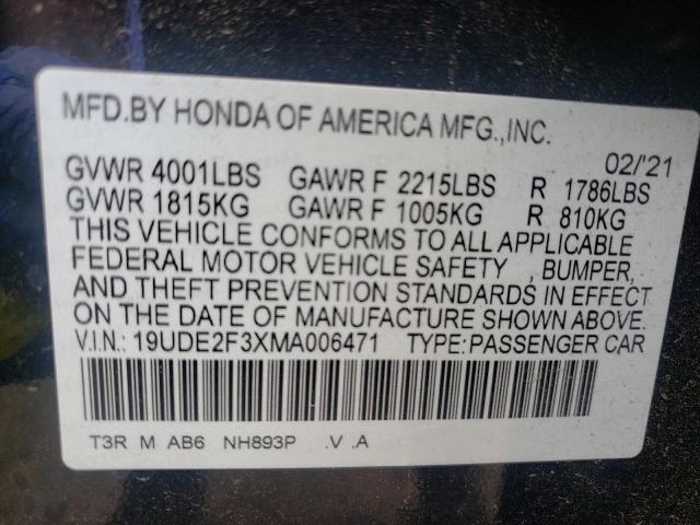 2021 ACURA ILX 19UDE2F3XMA006471