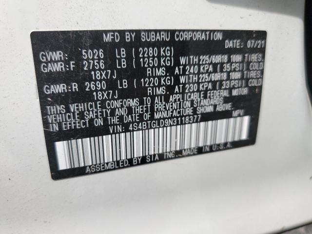 2022 SUBARU OUTBACK ON 4S4BTGLD9N3118377