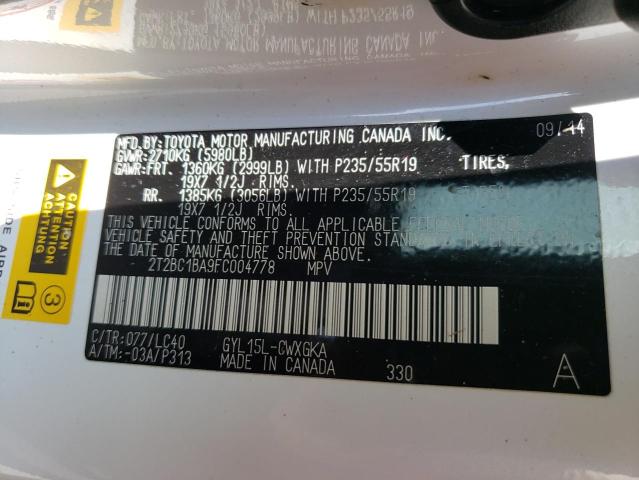 2015 LEXUS RX 450H 2T2BC1BA9FC004778