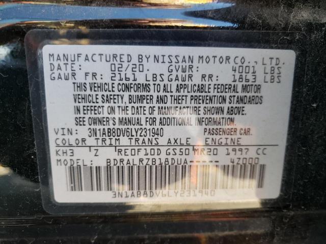 3N1AB8DV6LY231940 Nissan SENTRA SR