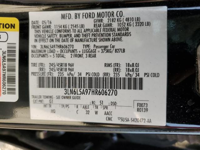 2017 LINCOLN MKZ PREMIE 3LN6L5A97HR606270