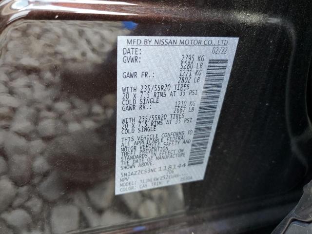 2022 NISSAN MURANO SL 5N1AZ2CS3NC118144