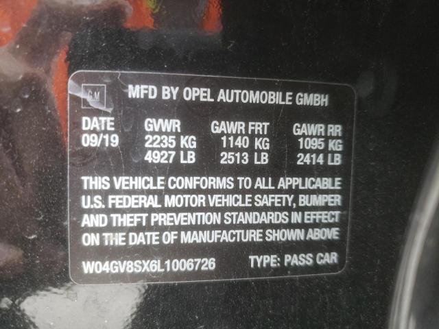 2020 BUICK REGAL TOUR W04GV8SX6L1006726