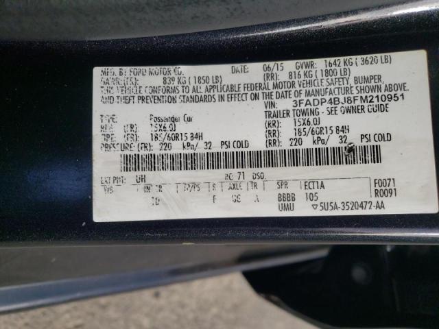 2015 FORD FIESTA SE - 3FADP4BJ8FM210951