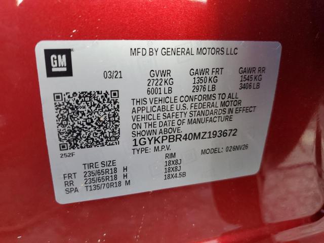 2021 CADILLAC XT6 LUXURY - 1GYKPBR40MZ193672