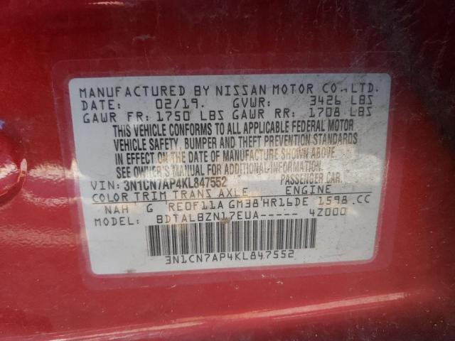 3N1CN7AP4KL847552 Nissan VERSA S