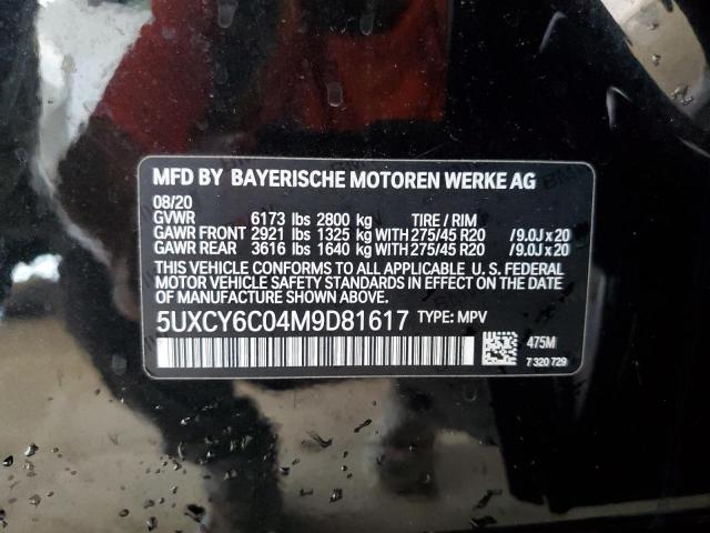 5UXCY6C04M9D81617 2021 BMW X6, photo no. 10