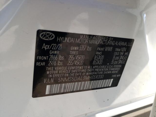 2021 HYUNDAI SANTA FE C 5NMS5DAL3MH359200