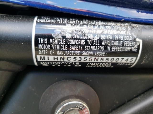 2022 HONDA CMX300 A MLHNC5355N5500745