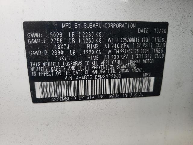 2021 SUBARU OUTBACK ON 4S4BTGLD9M3132083