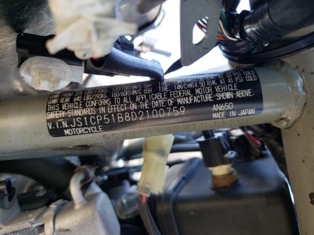 2013 SUZUKI AN650 A JS1CP51B8D2100759