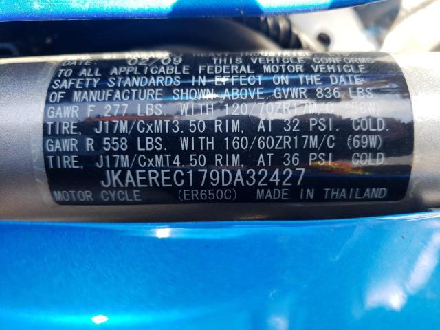 2009 KAWASAKI ER650 C JKAEREC179DA32427