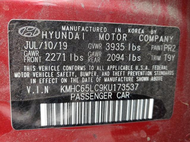 2019 HYUNDAI IONIQ BLUE - KMHC65LC9KU173537