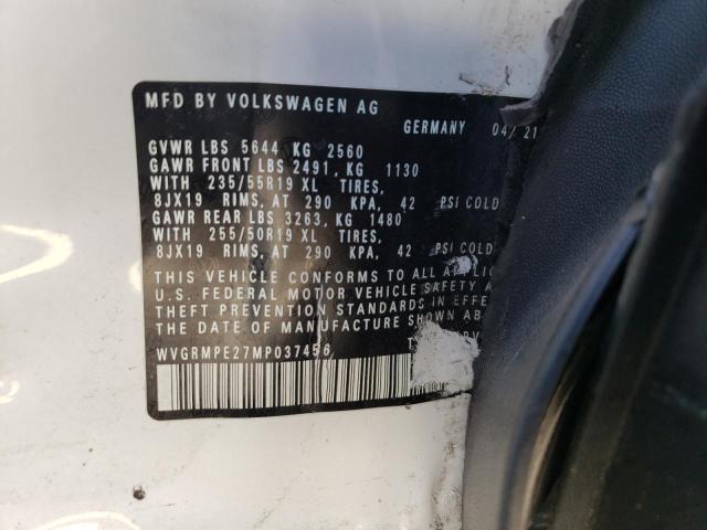 2021 VOLKSWAGEN ID.4 PRO WVGRMPE27MP037456