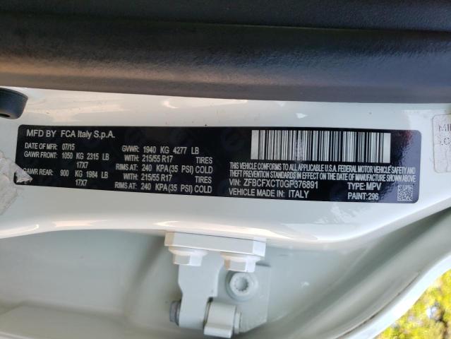 2016 FIAT 500X TREKK ZFBCFXCT0GP376891