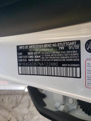 2022 MERCEDES-BENZ S 500 4MAT W1K6G6DB7NA122480
