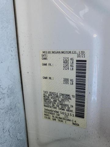2022 NISSAN MAXIMA PLA 1N4AA6FV0NC501151