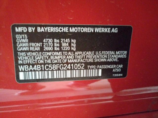 2015 BMW 435 I GRAN WBA4B1C58FG241052