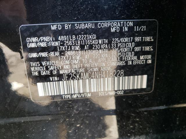 2022 SUBARU FORESTER W JF2SKAMC4NH418228