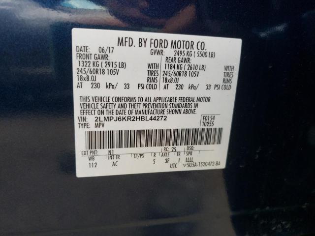 2017 LINCOLN MKX SELECT 2LMPJ6KR2HBL44272