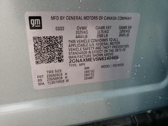 2022 CHEVROLET EQUINOX RS 2GNAXMEV5N6140465
