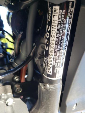 2022 HONDA CBR300 RA MLHNC515XN5800297