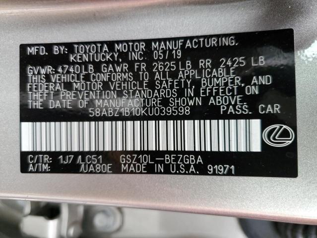 2019 LEXUS ES 350 - 58ABZ1B10KU039598