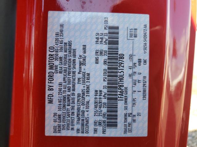 2020 FORD MUSTANG - 1FA6P8TH0L5129780
