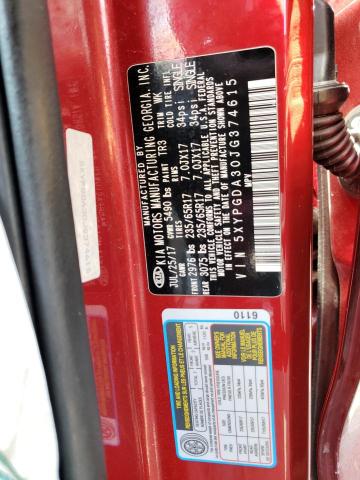 5XYPGDA30JG374615 KIA SORENTO LX