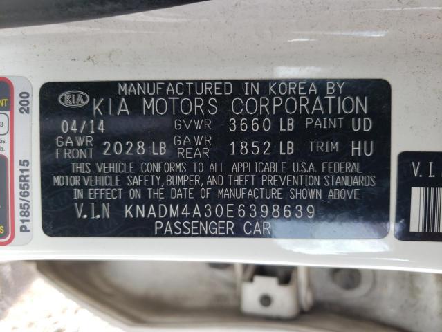KNADM4A30E6398639 KIA RIO LX