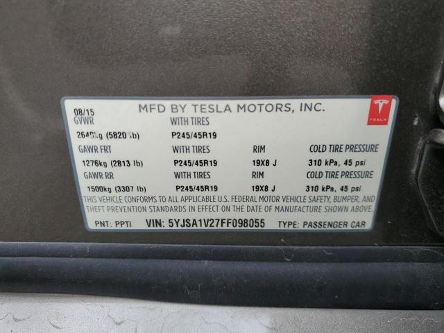 2015 TESLA MODEL S 90 5YJSA1V27FF098055