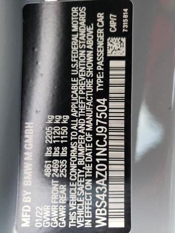 2022 BMW M4 COMPETI WBS43AZ01NCJ97504