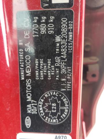 3KPFL4A83JE208900 KIA FORTE EX