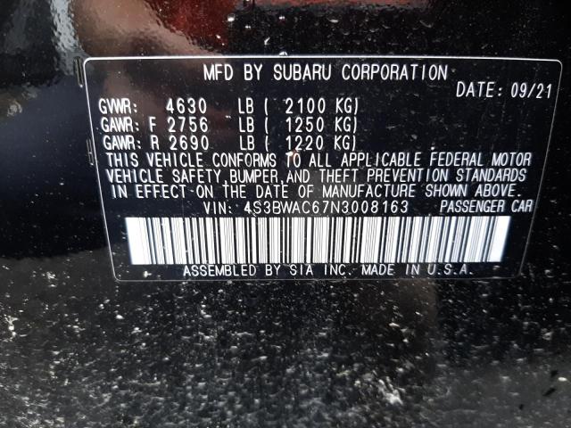 2022 SUBARU LEGACY PRE 4S3BWAC67N3008163