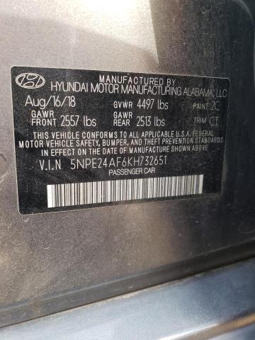 5NPE24AF6KH732651 | 2019 HYUNDAI SONATA SE