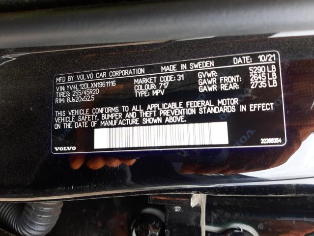 2022 VOLVO XC60 B5 IN YV4L12DLXN1961116