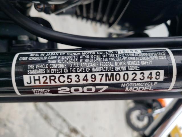 2007 HONDA VT750 C2F JH2RC53497M002348